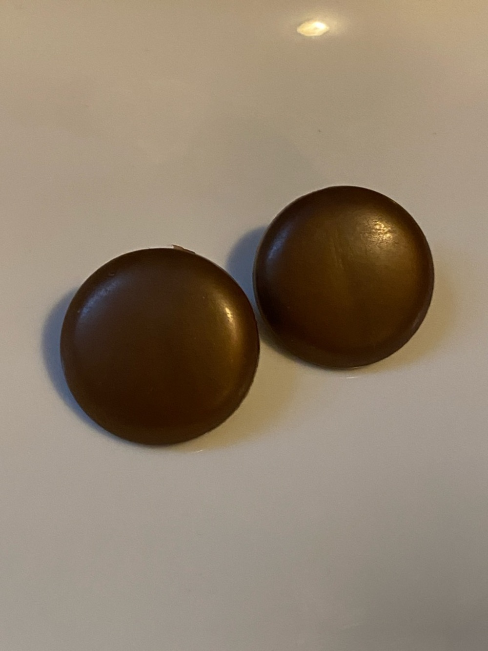 VTG Brown Button Pair Clip Ons